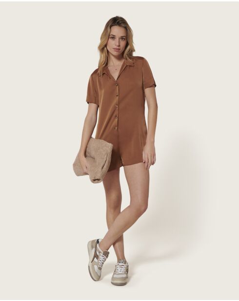 Bruine jumpsuit Rita