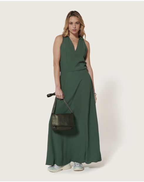 Franklin eendengroene lange jurk