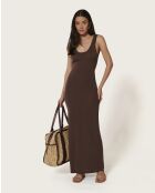 Meryl Coffee Latte lange jurk