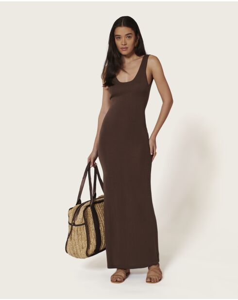 Langes Kleid Meryl Coffee Latte