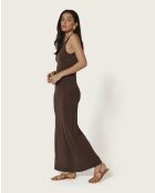 Meryl Coffee Latte lange jurk