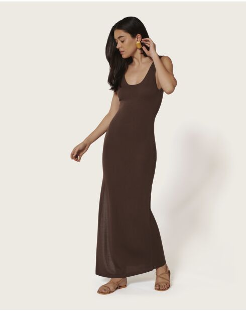 Langes Kleid Meryl Coffee Latte