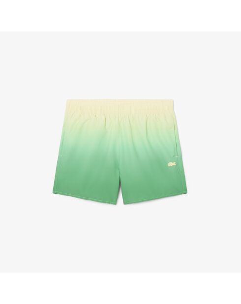 Calathea/gelbe kurze Badeshorts mit Farbverlauf