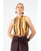 Fran Top mit Krawatte und Farbmuster