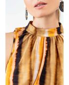 Fran Top mit Krawatte und Farbmuster