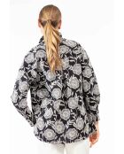 Lyse zwart/beige katoenen blouse