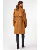 Sylla trenchcoat van tabakskatoen met riem