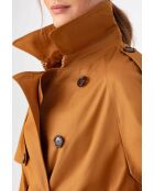 Sylla trenchcoat van tabakskatoen met riem