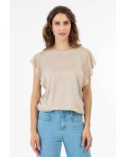 Veda sandfarbenes T-Shirt