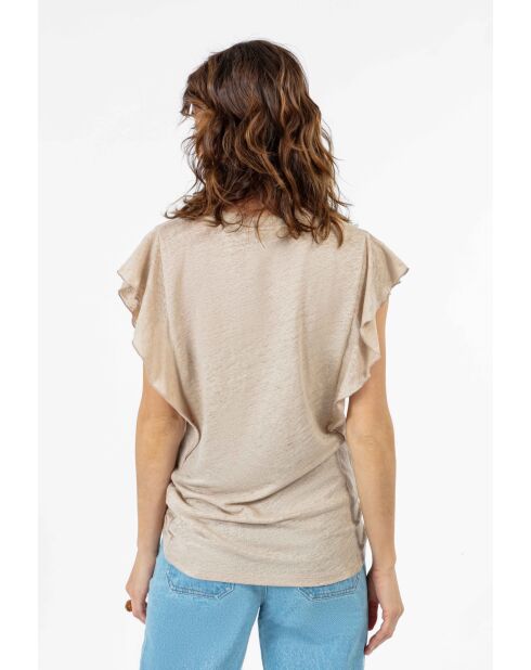 Veda sandfarbenes T-Shirt