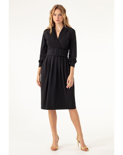 Robe avec ceinture Soline noire