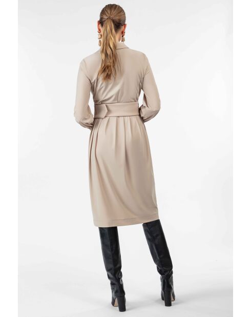 Robe avec ceinture Soline beige