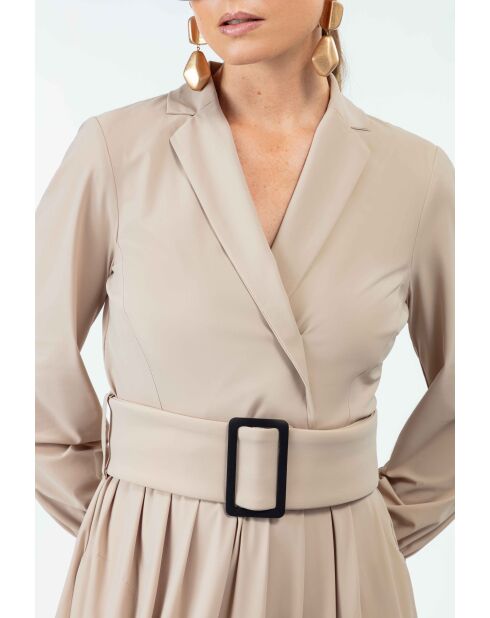 Robe avec ceinture Soline beige