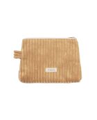 Beigefarbene Schminktasche aus Kord - 20x15 cm