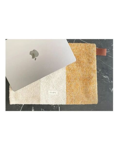 Pochette ordinateur beige - 39x28 cm