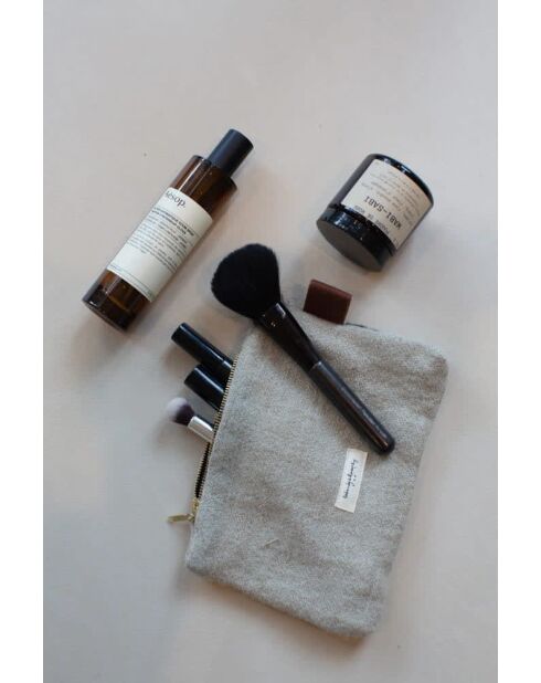 Minibolsa de maquillaje gris - 20x15 cm