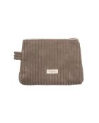 Mokka-Schminktasche aus Kord - 20x15 cm