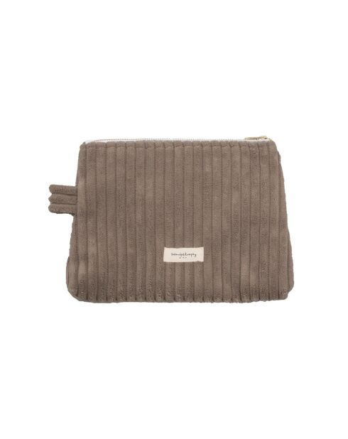 Mocca corduroy make-uptasje - 20x15 cm