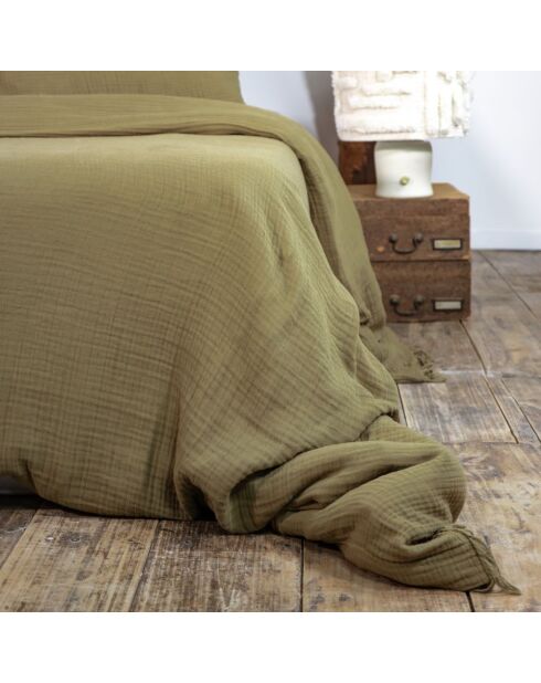 Funda nórdica de gasa de algodón color bronce