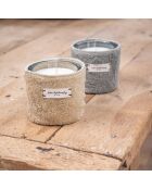 Duftkerze, ca. 40 Stunden haltbar, mit grauer Schwammbeschichtung — H8 — ø 9 cm
