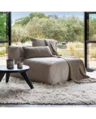 Leinenplaid mit Mokka-Indianermuster - 130x230 cm