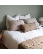 Leinenplaid mit Mokka-Indianermuster - 130x230 cm