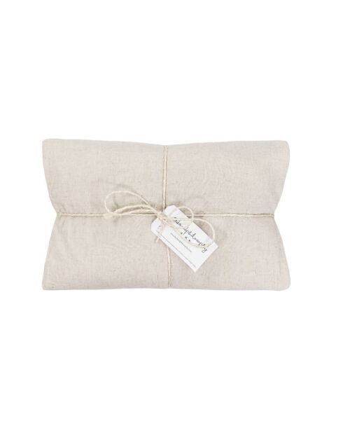 Drap housse en lin et coton écru - 140x200 cm