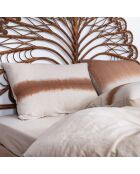 Drap housse en lin et coton écru - 140x200 cm