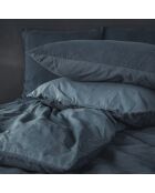 Federa blu in lino e cotone - 50x70 cm