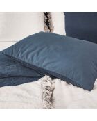 Federa blu in lino e cotone - 50x70 cm