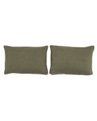 2 grüne Leinenkissen - 25x40 x2 cm