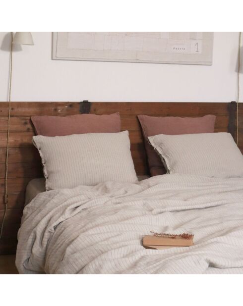 Taie d'oreiller en lin terracotta - 50x70 cm