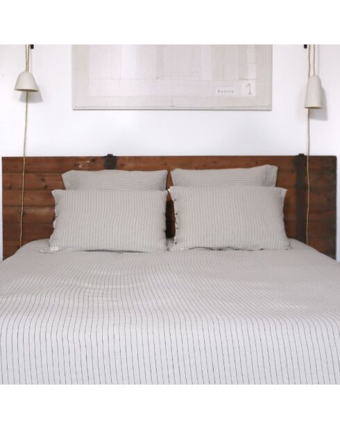 Taie d'oreiller en lin indigo - 65x65 cm