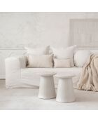 Cuscino bianco in cotone e lino - 25x40 cm