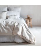 Cuscino bianco in cotone e lino - 25x40 cm