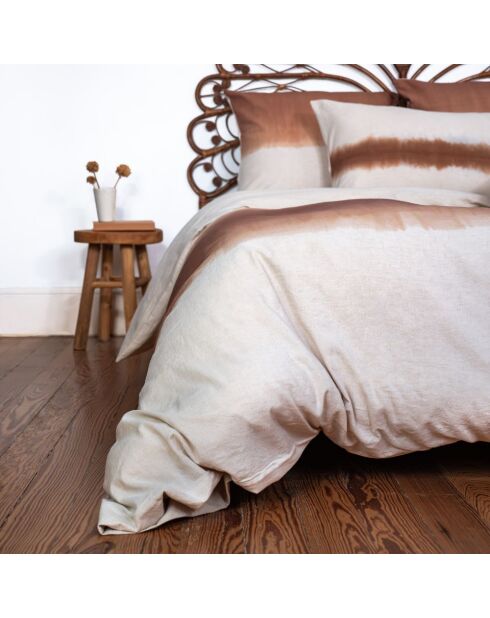 Funda nórdica de algodón avellana - 240x260 cm