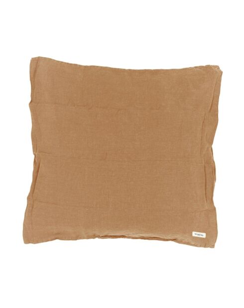 Kussensloop van linnen en katoen in kaneel - 65x65 cm