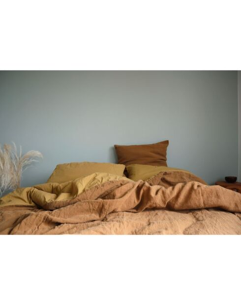 Kussensloop van linnen en katoen in kaneel - 65x65 cm