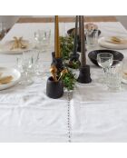 Leinentischdecke mit kontrastierenden weißen Nähten - 300x200 cm