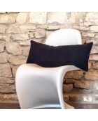 Einfarbiges schwarzes Leinenkissen - 30x70 cm