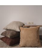 Kissen aus ecrufarbenem Kord - 50x50 cm