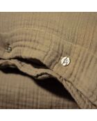 Funda de almohada de gasa de algodón color bronce - 50x70 cm