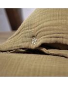 Funda de almohada de gasa de algodón color bronce - 50x70 cm