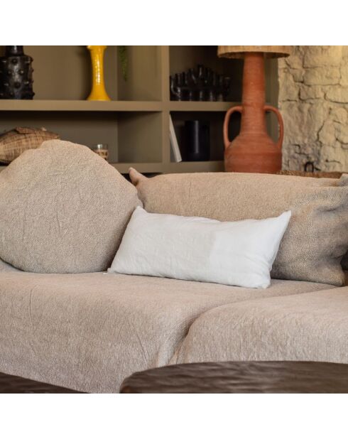 Leinenkissen mit Federn, einfarbig, 30 x 70 cm