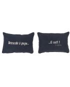 2 schwarze Switch-Kissen - 25x40 cm