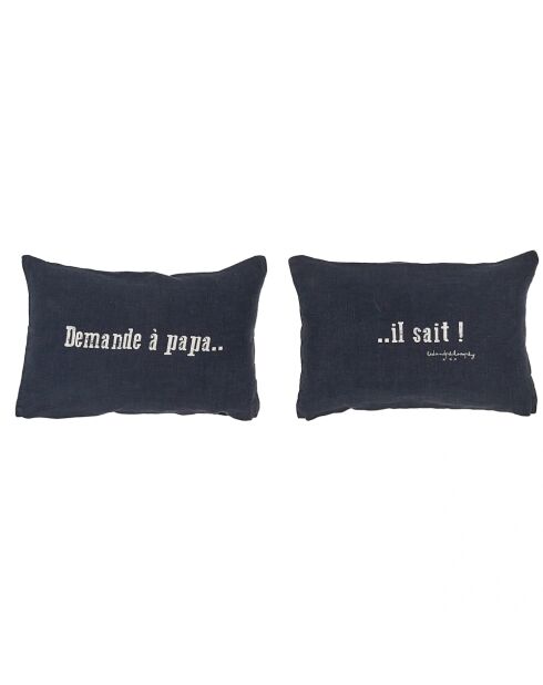 2 schwarze Switch-Kissen - 25x40 cm