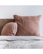 Leinenkissen, rosa, 80 x 80 cm