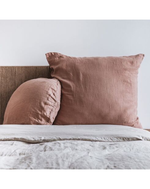 Leinenkissen, rosa, 80 x 80 cm