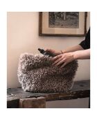 Neceser de piel sintética marrón - 38x25 cm