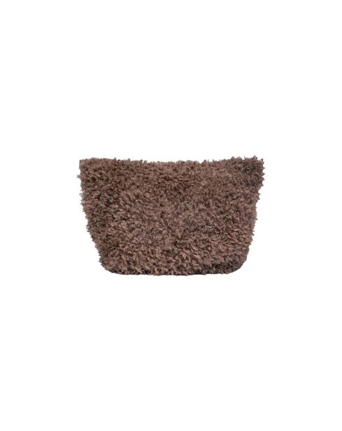 Neceser de piel sintética marrón - 38x25 cm